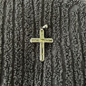 Sterling silver and citrine cross pendant